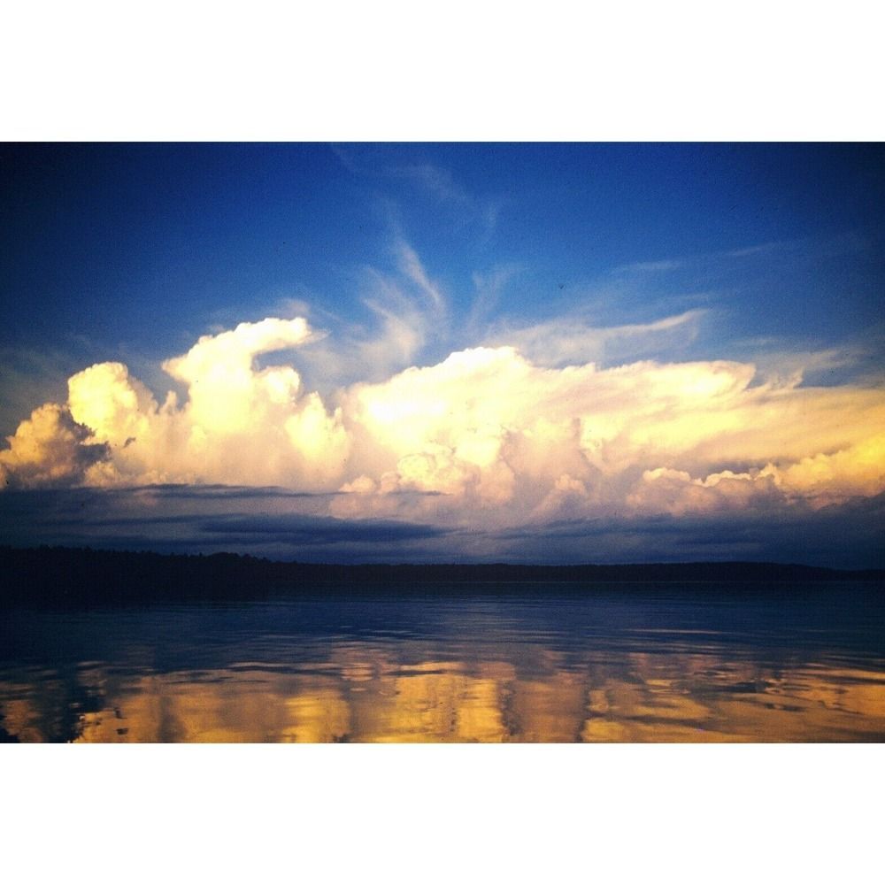 Original 1950s Red Border Kodachrome 35mm Slide - The Sunset Behind Clouds - Picture 1 of 1
